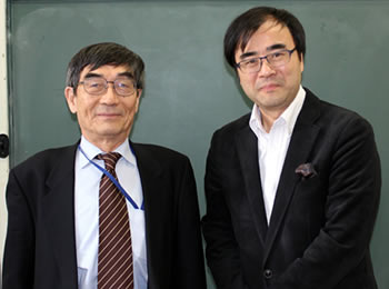 認定NPO法人日本グッド・トイ委員会理事長・多田千尋さん（右）と、一般財団法人環境イノベーション情報機構理事長の大塚柳太郎（左）。