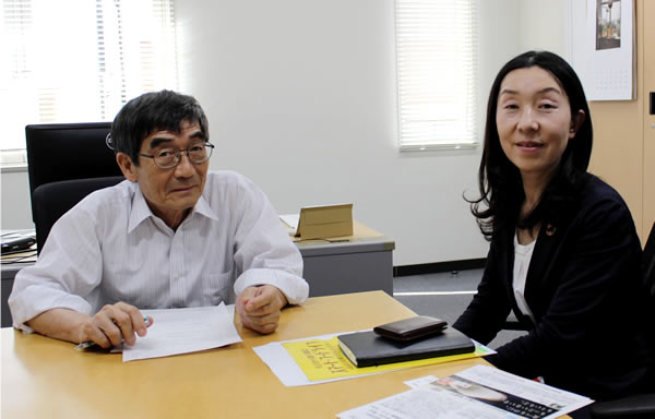 食品ロス問題専門家・ジャーナリストの井出留美さん（右）と、一般財団法人環境イノベーション情報機構理事長の大塚柳太郎（左）。