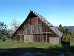 入植者の建てた納屋。現在は国立公園局が歴史的な建築物として保存している。