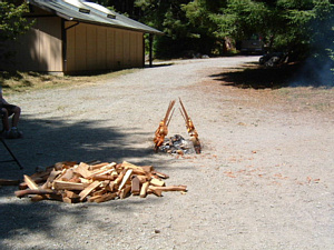写真9：薪には、マドローナという木が使われる