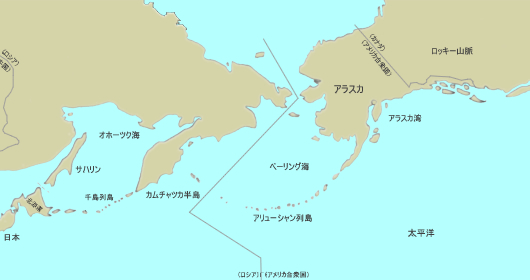 アラスカと日本の位置関係