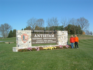アンティータム国立戦場の入口標識