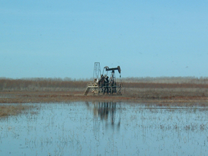 国立野生生物保護区内ではまだ石油採掘がおこなわれている（セントキャサリンクリーク国立野生生物保護区）。